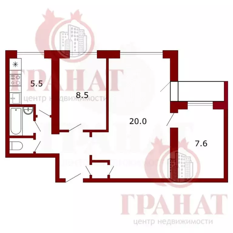 3-комнатная квартира: Асбест, улица Челюскинцев, 17 (51.1 м) - Фото 1