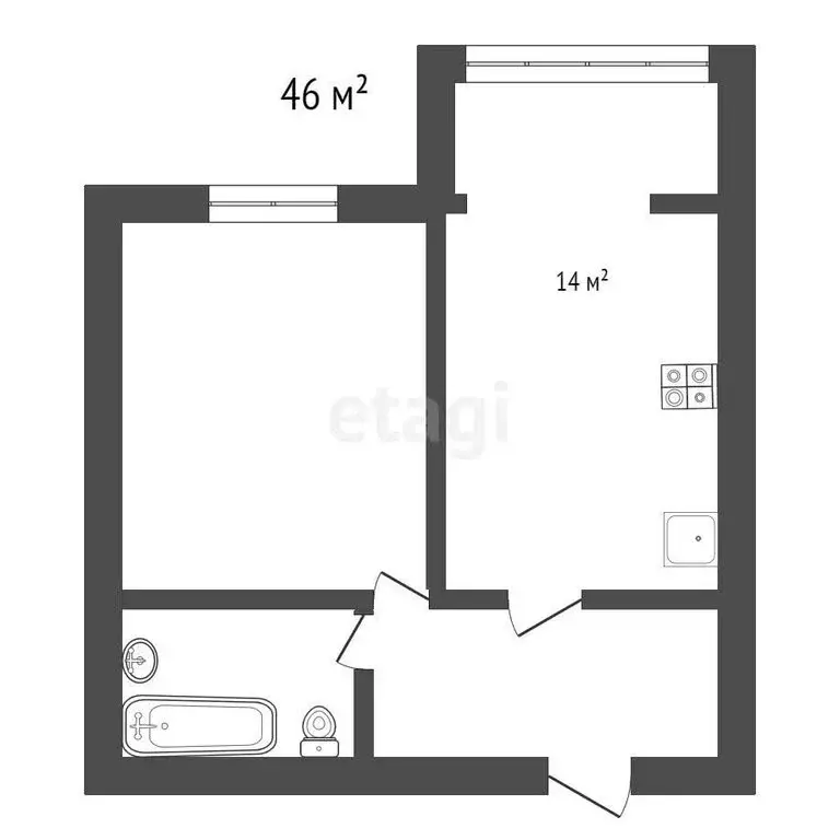 1-комнатная квартира: Лермонтов, улица Волкова, 15 (46 м) - Фото 0