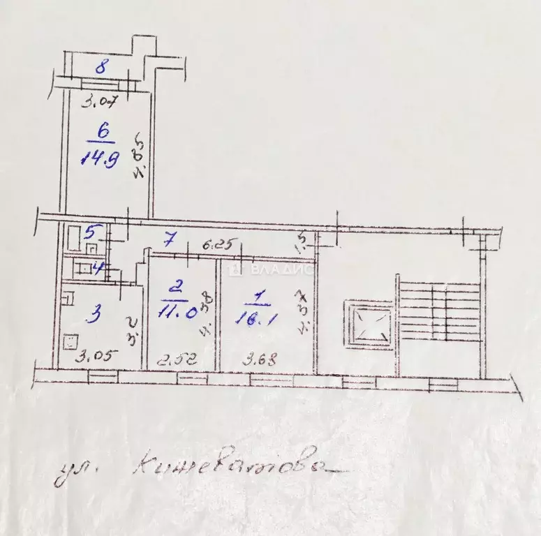 3-к кв. Пензенская область, Пенза ул. Кижеватова, 27А (68.6 м) - Фото 2