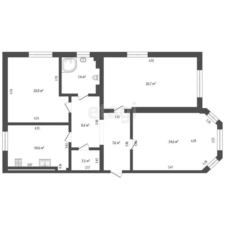 3-комнатная квартира: Калининград, улица Дмитрия Донского, 42 (113 м) - Фото 1