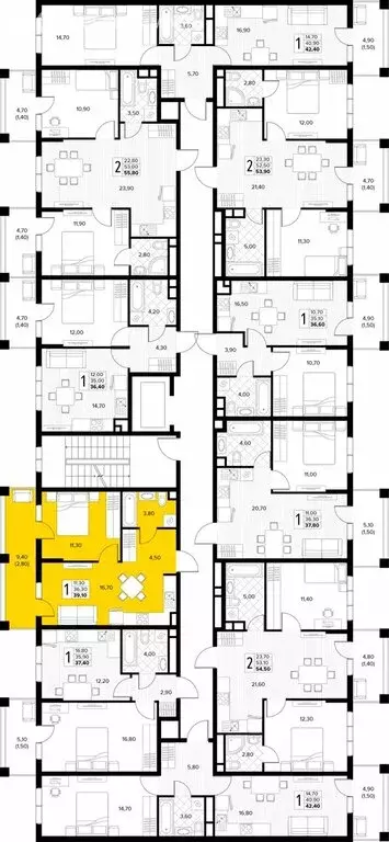 1-комнатная квартира: Сукко, жилой комплекс Кипарис (39.1 м) - Фото 2