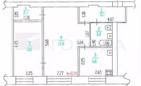 2-к кв. Алтайский край, Барнаул ул. 40 лет Октября, 34 (44.3 м) - Фото 2