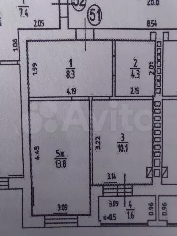 Квартира-студия, 38,1 м, 4/4 эт. - Фото 0