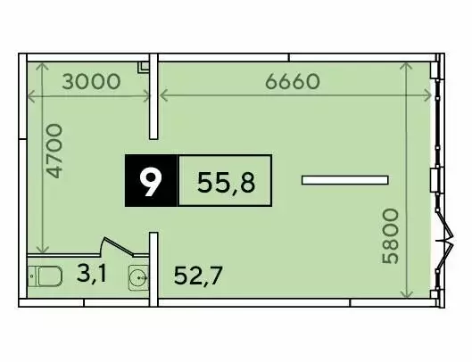 Офис (55.8 м) - Фото 1