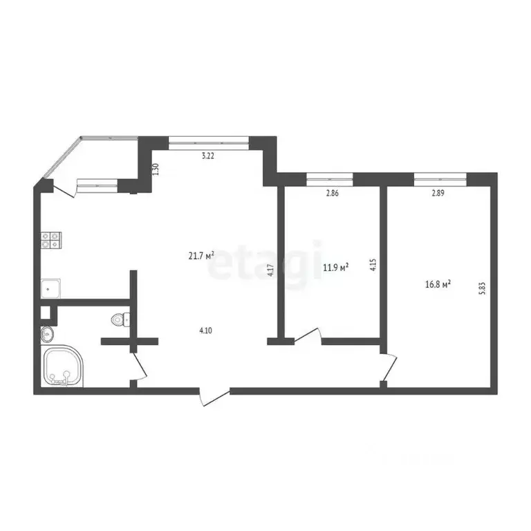 3-к кв. Ханты-Мансийский АО, Сургут ул. Федорова, 5/2 (76.5 м) - Фото 1