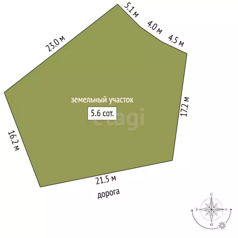 Участок в Лучистое, Сливовый переулок (5.6 м) - Фото 1