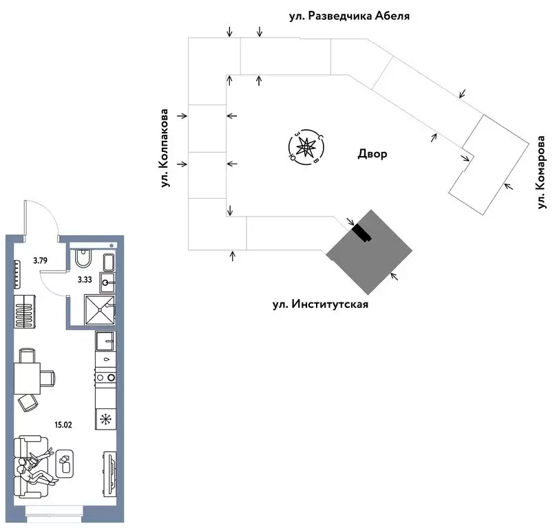 Квартира-студия: Мытищи, ЖК Страна.Парковая (22.14 м) - Фото 1