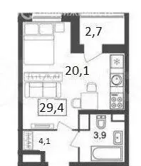 Квартира-студия: Москва, Илимская улица, 1Вк1 (29.4 м) - Фото 1