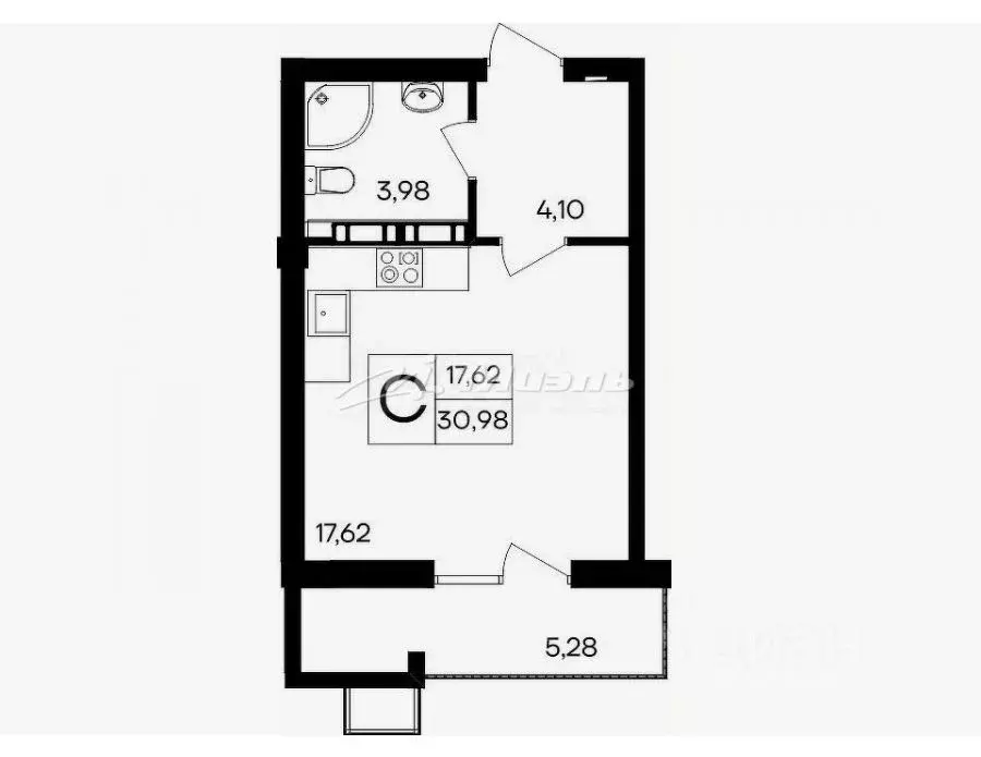 1-к кв. Крым, Симферопольский район, Гвардейское пгт ул. Курганная, 33 ... - Фото 2