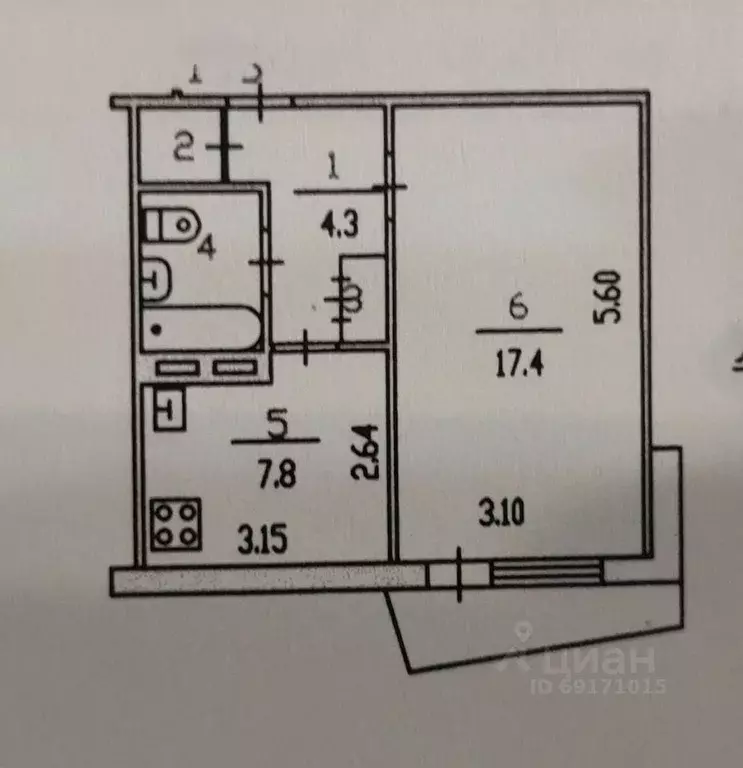 1-к кв. Орловская область, Орел ул. 8 Марта, 25 (33.5 м) - Фото 1