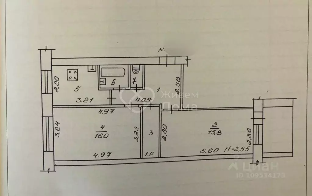 2-к кв. Волгоградская область, Волгоград Новодвинская ул., 54 (52.1 м) - Фото 2