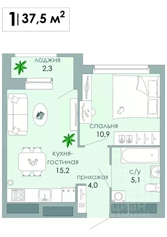 1-к кв. Тверская область, Тверь Южный мкр,  (37.5 м) - Фото 0