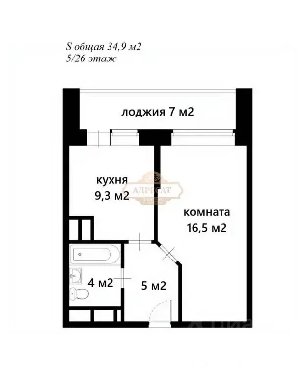 1-к кв. Санкт-Петербург пос. Парголово, ул. Федора Абрамова, 4 (34.9 ... - Фото 2