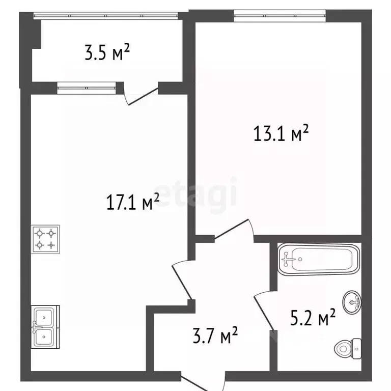 1-к кв. Санкт-Петербург ул. Челюскина, 4 (39.3 м) - Фото 2