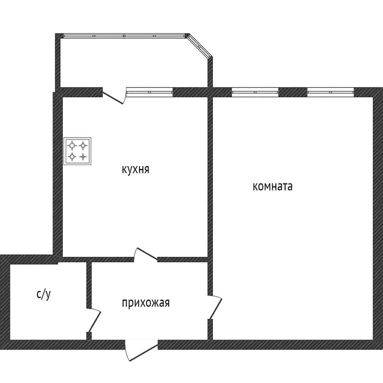 1-комнатная квартира: Тобольск, улица Знаменского, 3 (38.5 м) - Фото 0