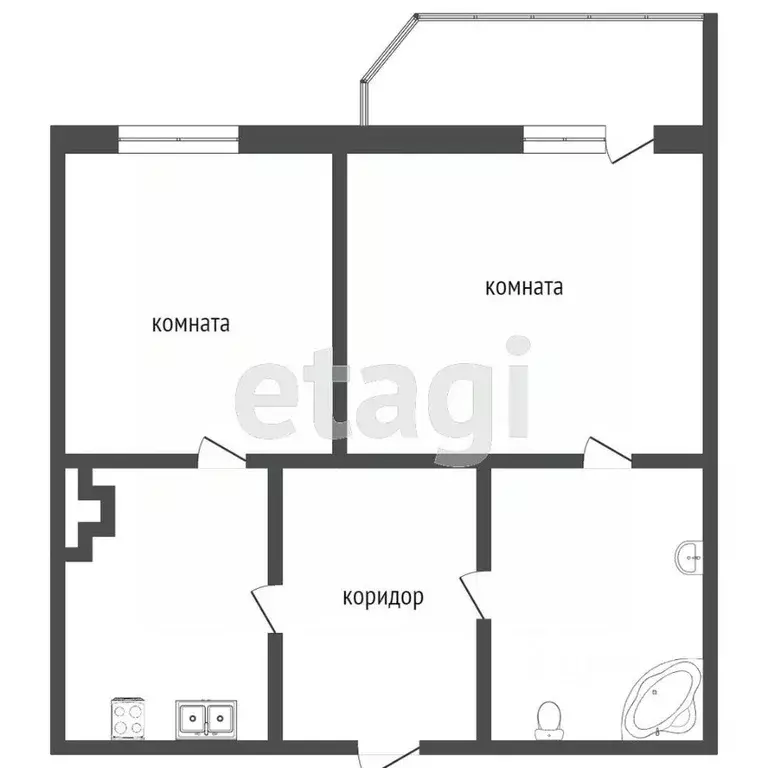 2-к кв. Ханты-Мансийский АО, Сургут ул. 30 лет Победы, 42/1 (43.9 м) - Фото 1