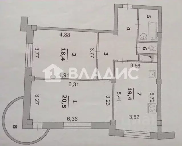 2-к кв. Белгородская область, Белгород 10-й мкр, ул. 60 лет Октября, ... - Фото 2
