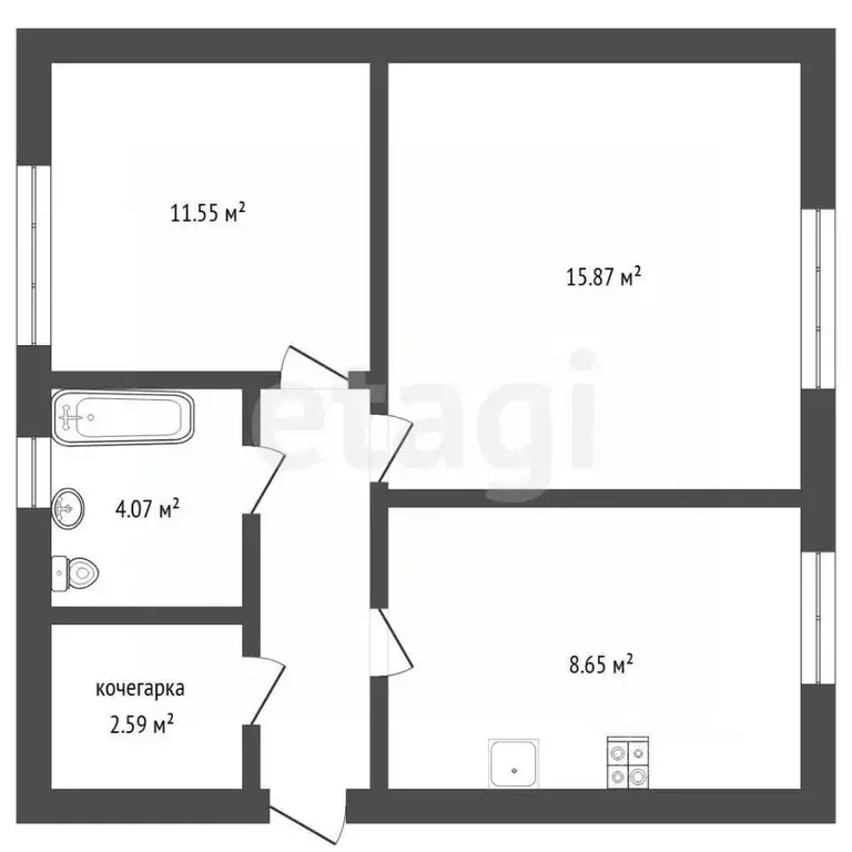 Дом в Тюменская область, Тюмень Тюменец СНТ, ул. Вишневая (64 м) - Фото 2