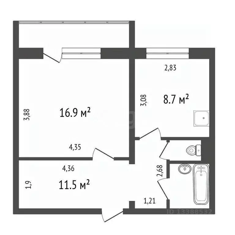 1-к кв. Красноярский край, Красноярск Зеленая Роща мкр, ул. ... - Фото 2
