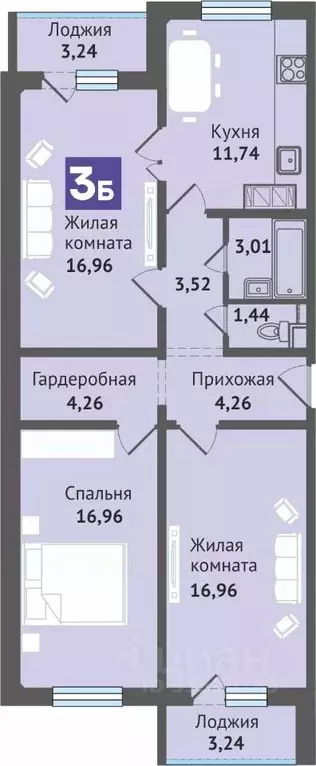 2-к кв. Марий Эл, Медведево городское поселение, Медведево пгт ул. ... - Фото 1