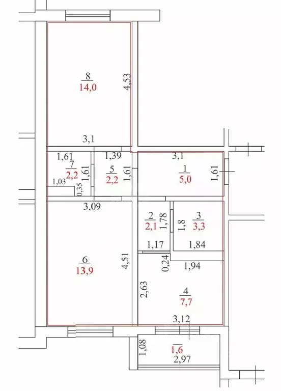 2-к кв. Оренбургская область, Оренбург Планерная ул., 4 (50.4 м) - Фото 2