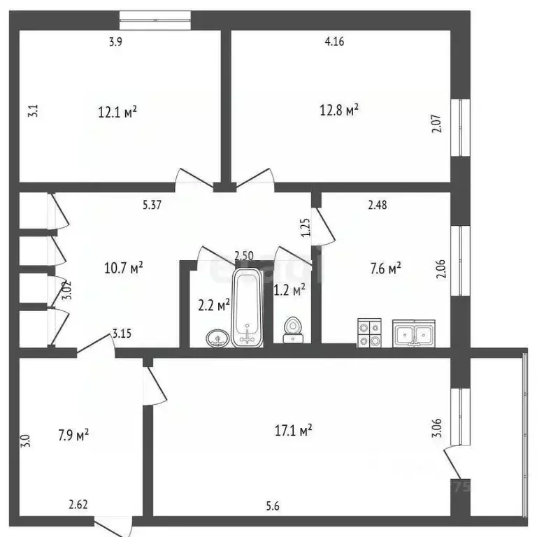 3-к кв. Саха (Якутия), Якутск Загородный кв-л, ул. Кржижановского, ... - Фото 2
