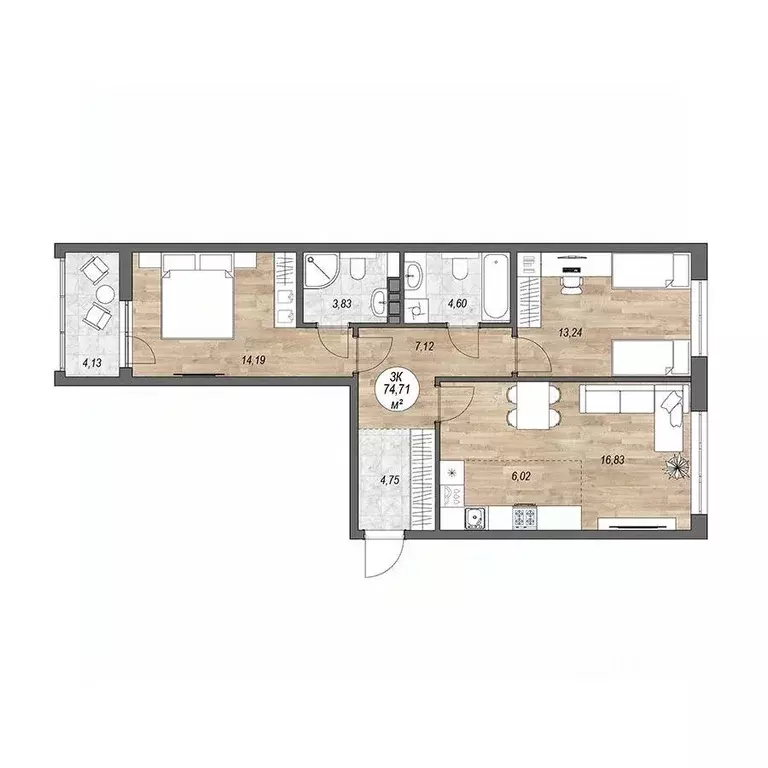 3-к кв. Карелия, Петрозаводск Древлянка-2 тер., Древлянка-9 мкр, ... - Фото 0