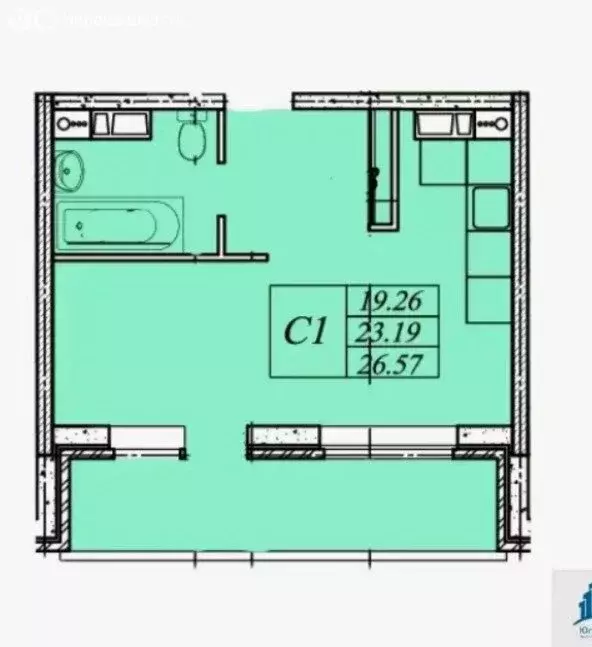 Квартира-студия: Краснодар, улица Автолюбителей, 1/5лит1 (23.5 м) - Фото 0