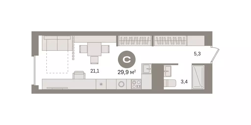 Квартира-студия: Екатеринбург, жилой район Эльмаш, Механический ... - Фото 2