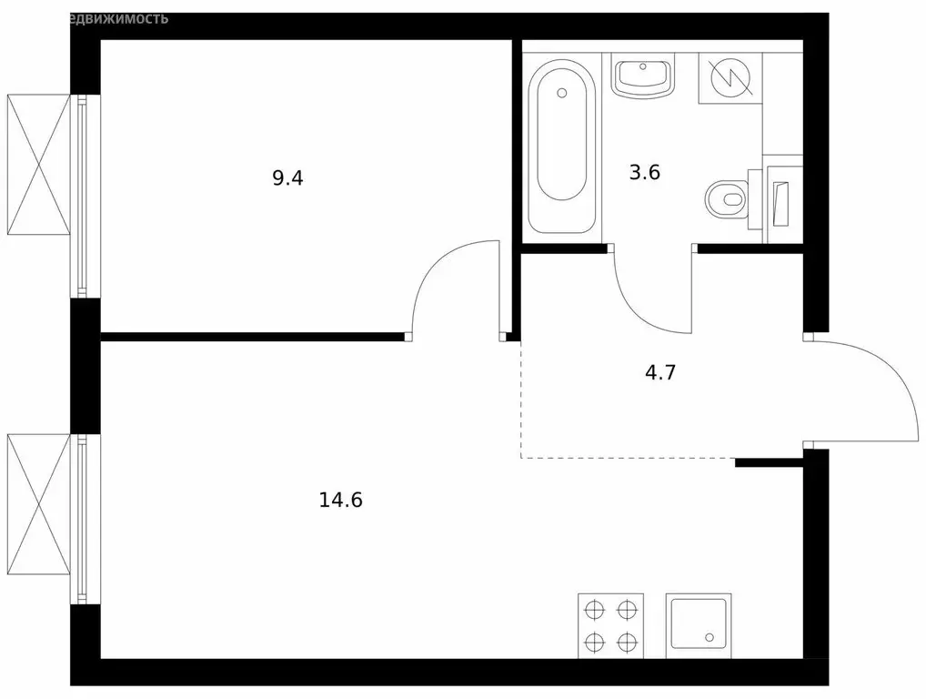 1-комнатная квартира: посёлок городского типа Боброво, ЖК Восточное ... - Фото 1