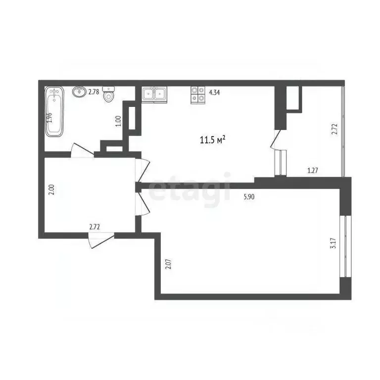 1-к кв. Ростовская область, Ростов-на-Дону ул. Вересаева, 101/1c1 ... - Фото 1