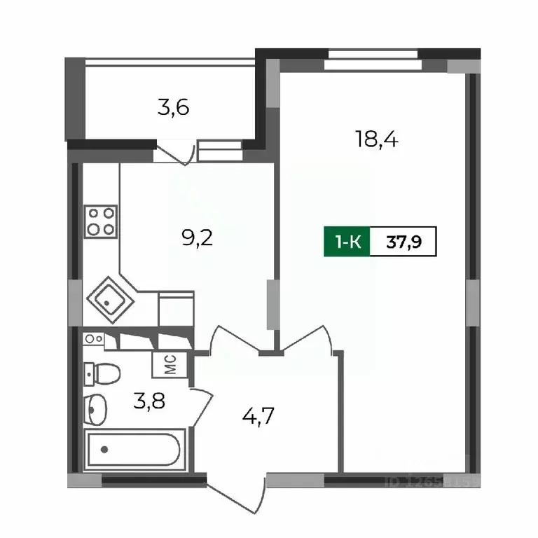 1-к кв. Владимирская область, Владимир бул. Сталинградский, 5 (37.9 м) - Фото 0