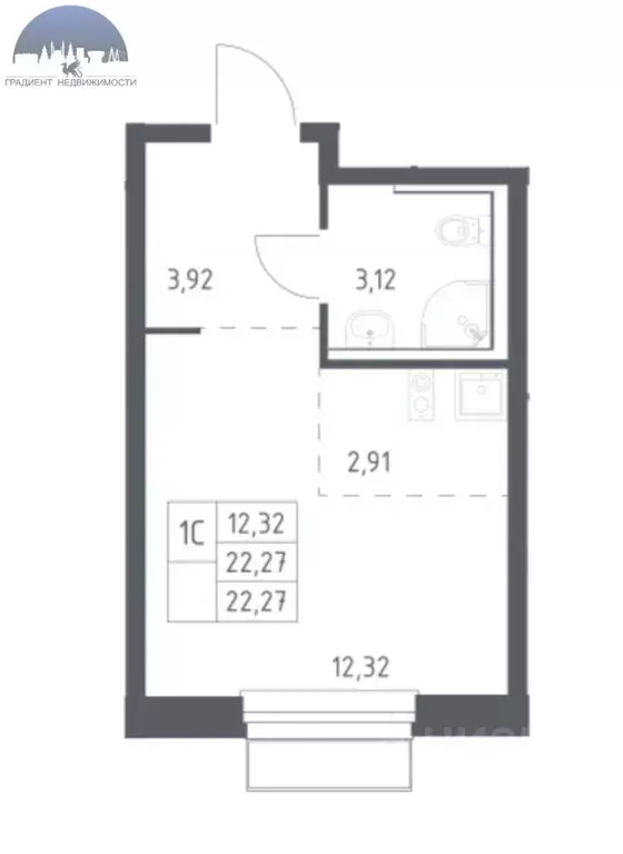 Студия Москва Кокошкино дп, ул. Стожарова, 11 (22.0 м) - Фото 2