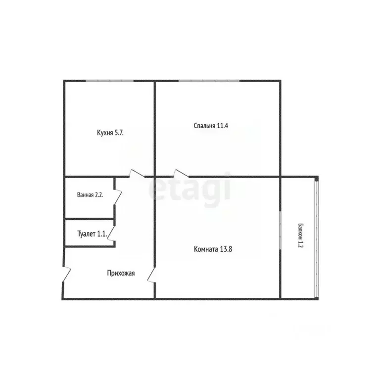2-к кв. Краснодарский край, Горячий Ключ ул. Кириченко, 18А (40.0 м) - Фото 1