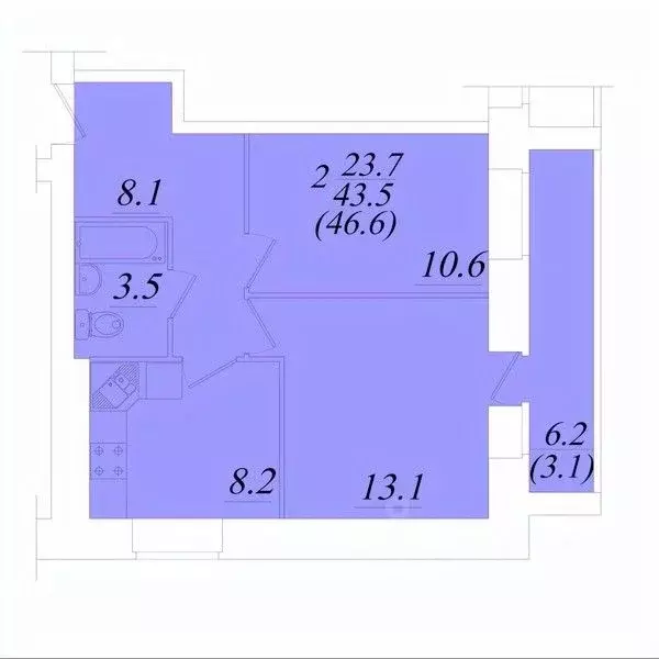 2-к кв. Вологодская область, Вологда Новгородская ул., 34к1 (46.6 м) - Фото 0