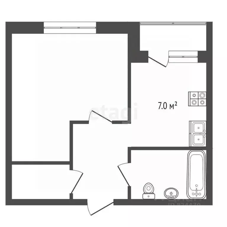 1-к кв. Московская область, Воскресенский район, Белоозерский пгт ул. ... - Фото 1