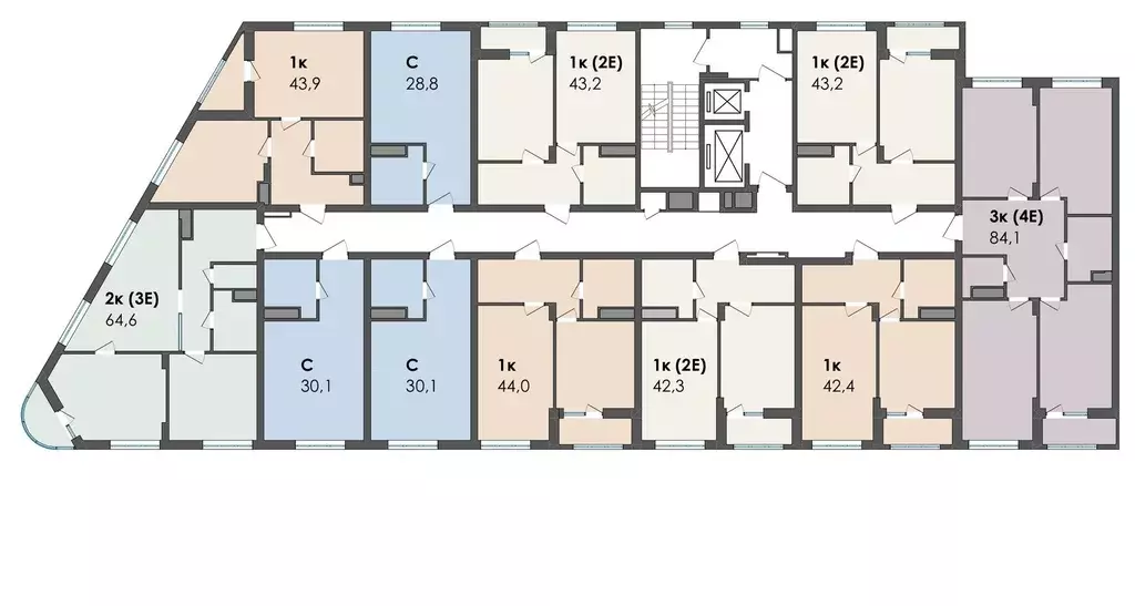 2-к кв. Воронежская область, Воронеж бул. Содружества, 1 (64.9 м) - Фото 2
