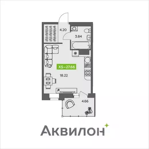 Студия Архангельская область, Северодвинск Аквилонлайн жилой комплекс ... - Фото 0