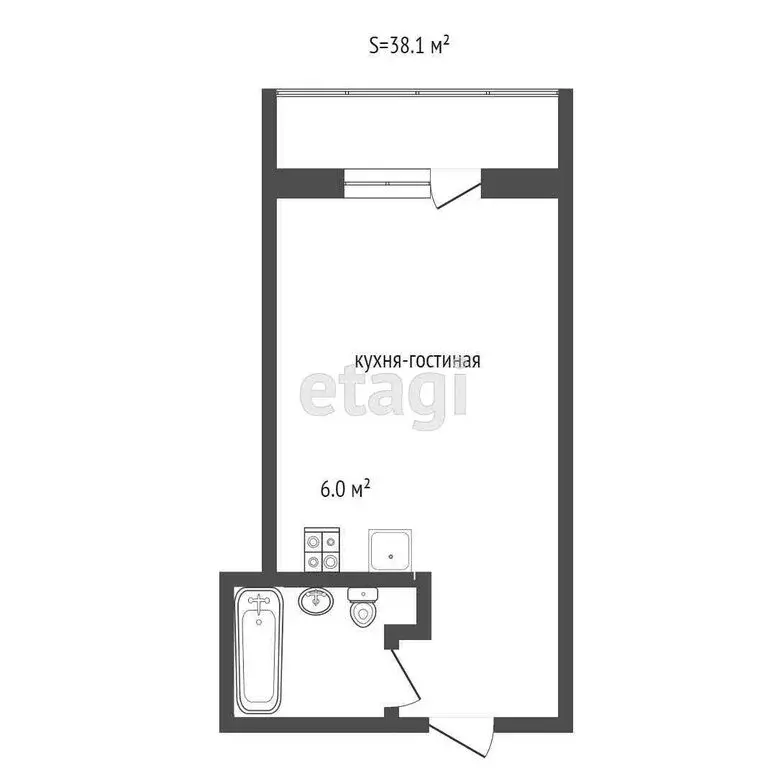 1-комнатная квартира: Омск, Подгорная улица, 19 (34 м) - Фото 1