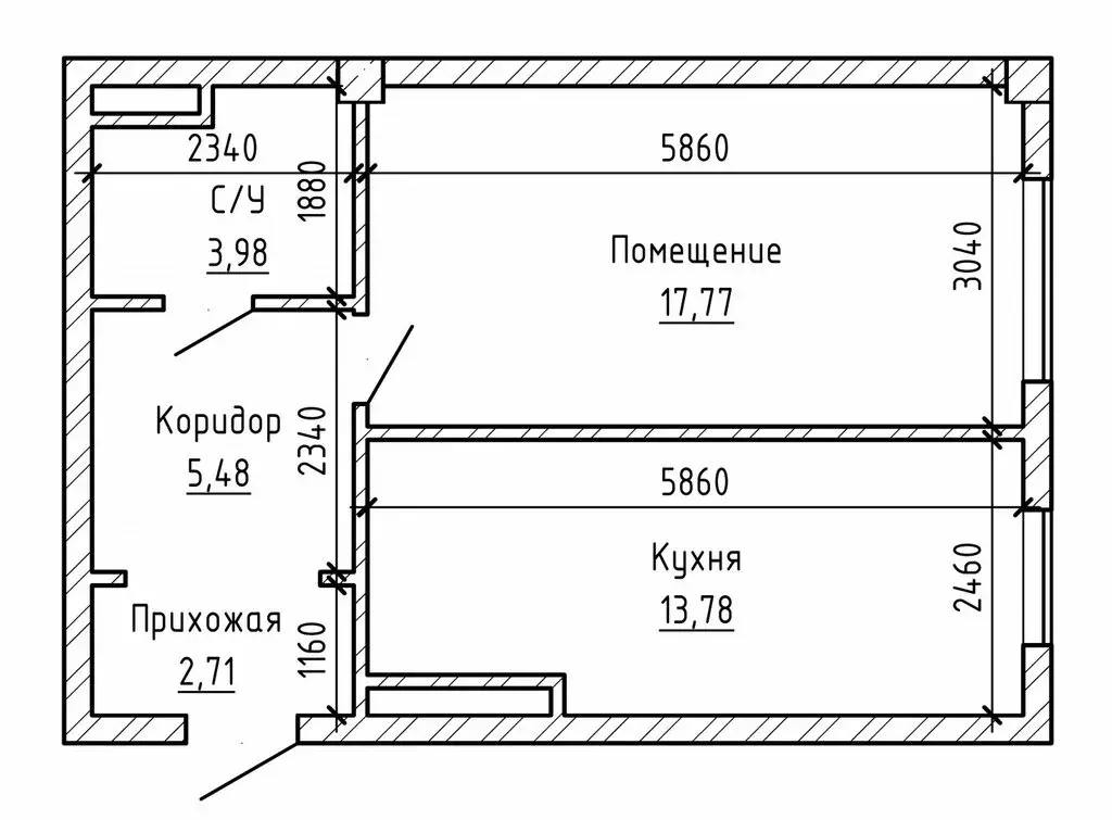 Квартира-студия: Нальчик, улица Кешокова, 1 (45.1 м) - Фото 1
