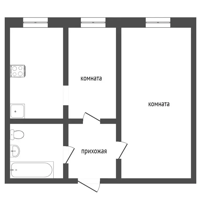 2-комнатная квартира: Тюменская область, Заводоуковский муниципальный ... - Фото 1