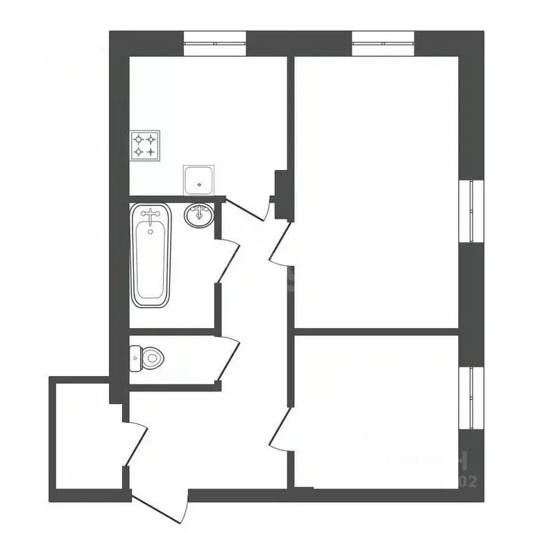2-к кв. Башкортостан, Уфа ул. Менделеева, 153/1 (47.9 м) - Фото 2