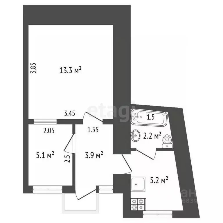 2-к кв. Крым, Ялта муниципальный округ, Гурзуф пгт ул. Афанасия ... - Фото 2