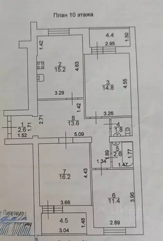 3-к кв. Самарская область, Самара пос. Мехзавод, 1-й кв-л, 69 (78.2 м) - Фото 2