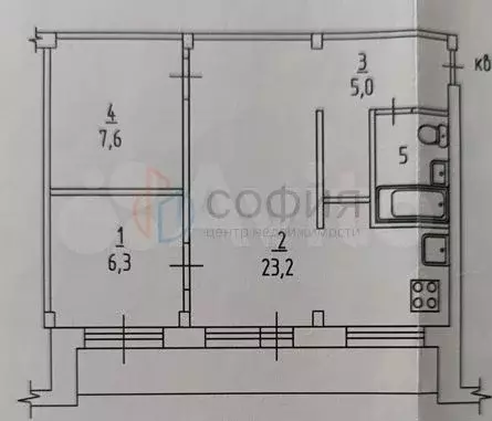 2-к. квартира, 45,4 м, 9/9 эт. - Фото 0