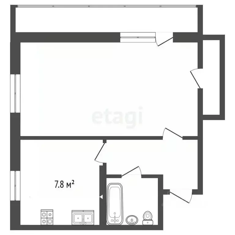 1-к кв. Коми, Усинск ул. Мира, 13 (34.6 м) - Фото 1