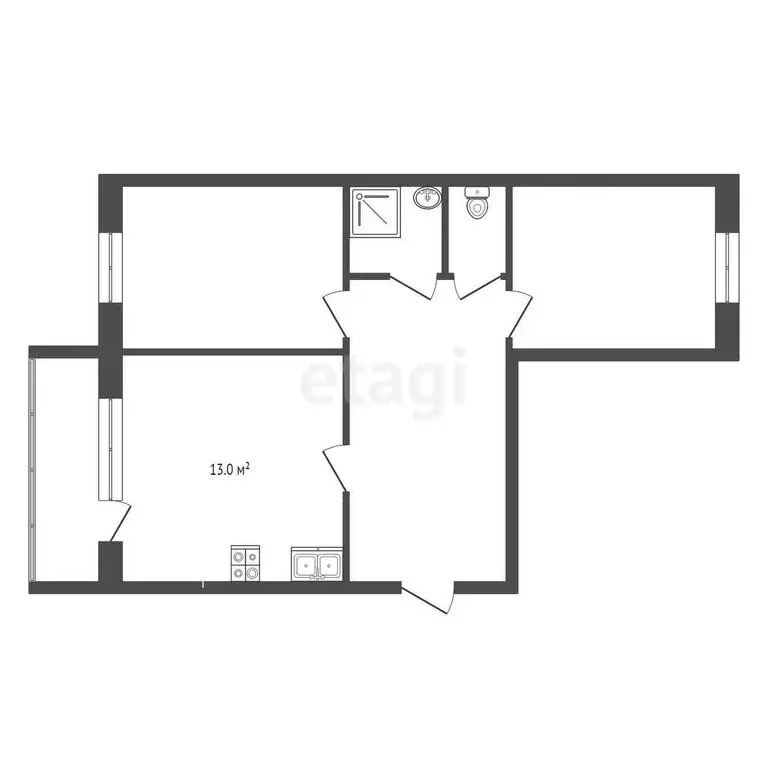 2-комнатная квартира: Тамбов, Кавказская улица, 1Б (57.5 м) - Фото 0