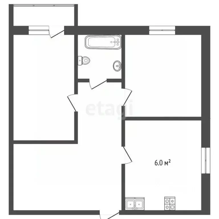 2-к кв. Ростовская область, Таганрог ул. Розы Люксембург, 305 (46.0 м) - Фото 2