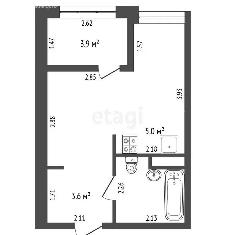 Квартира-студия: Патрушева, улица Александра Пушкина, 10 (21.6 м) - Фото 0
