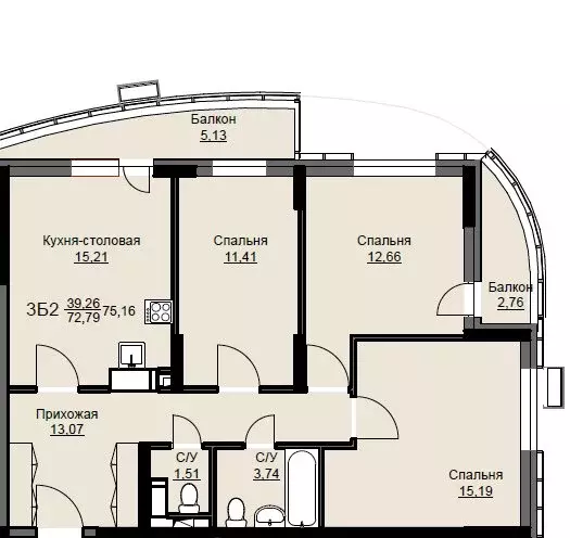 3-комнатная квартира: Щёлково, микрорайон Соболевка, жилой комплекс ... - Фото 1
